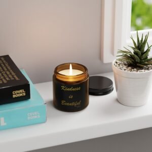 Kindness is Beautiful Scented Soy Candle in Amber Jar - Multi-Size - Image 4