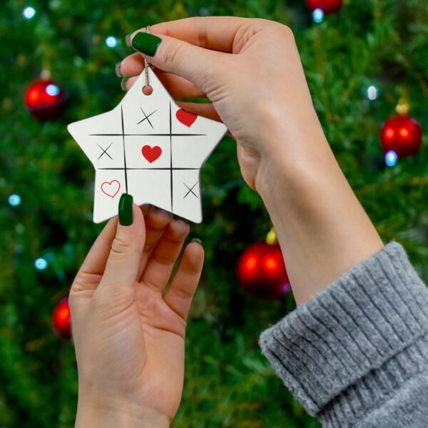 Tic-Tac-Toe Ceramic Ornament, 4 Shapes - Image 3