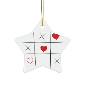 Tic-Tac-Toe Ceramic Ornament, 4 Shapes