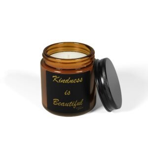 Kindness is Beautiful Scented Soy Candle in Amber Jar - Multi-Size - Image 3