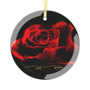 Red Rose Glass Ornament