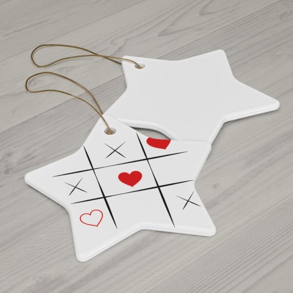 Tic-Tac-Toe Ceramic Ornament, 4 Shapes - Image 2