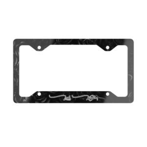 Black Roses blossoms Metal License Plate Frame