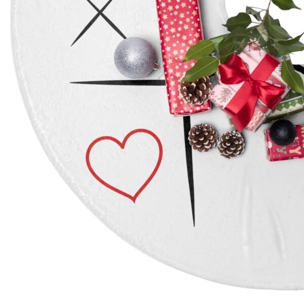 Tic Toc Toe Christmas Tree Skirt with Whimsical Design - Image 2