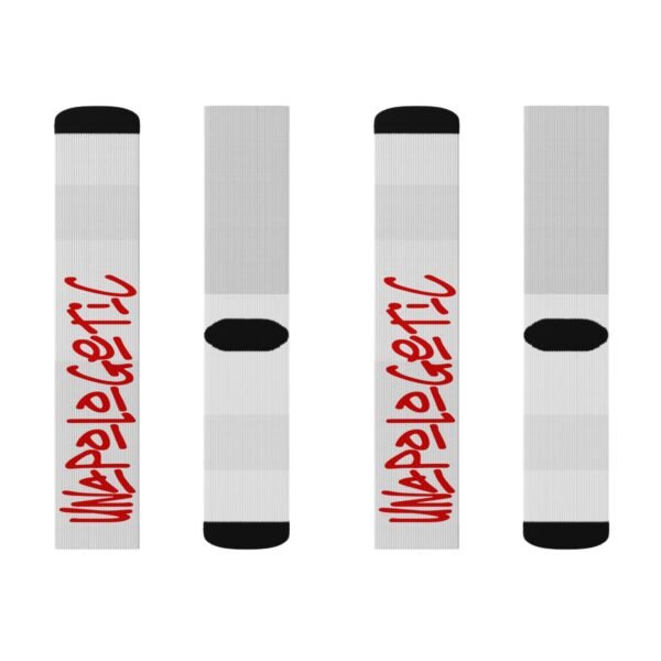 Unapologetic Red Sublimation Socks - Image 2
