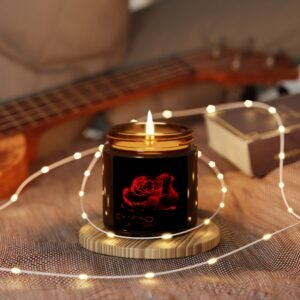 Blood Rose Scented Soy Candle in Amber Jar - Multi-Size