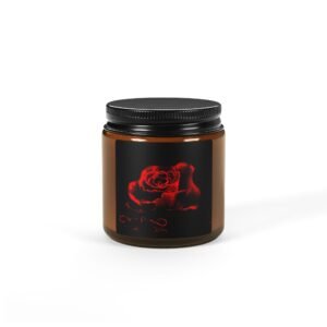 Blood Rose Scented Soy Candle in Amber Jar - Multi-Size - Image 2