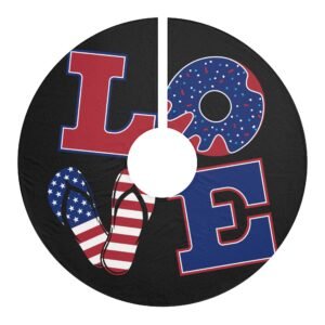 Love Christmas Tree Skirt with Whimsical Design