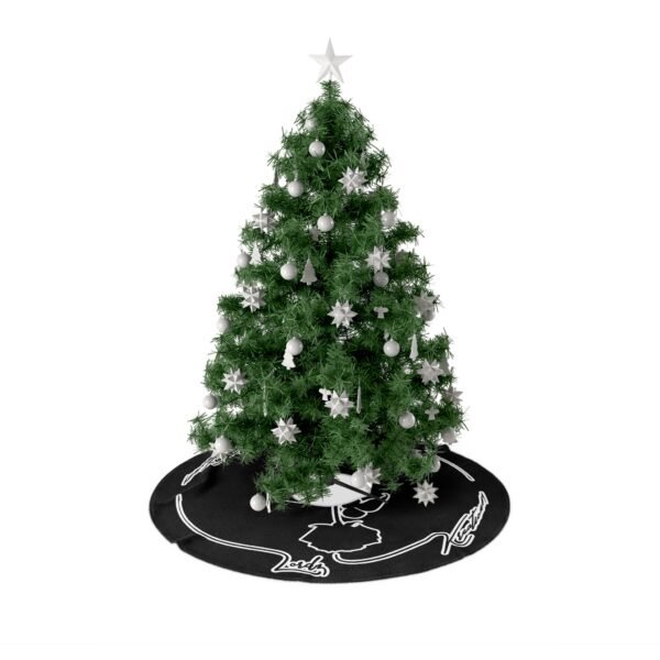 Black Rose Elegant Black Christmas Tree Skirt with Whimsical Design - Image 3