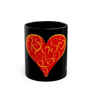 Eu Amo Yellow 11oz Black Mug