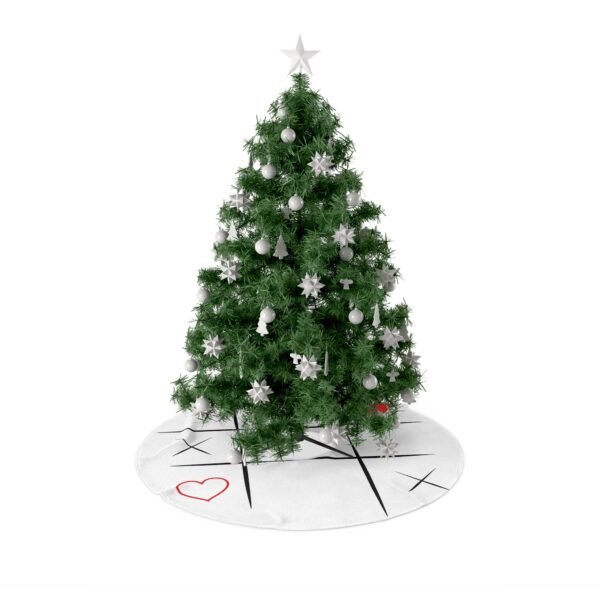 Tic Toc Toe Christmas Tree Skirt with Whimsical Design - Image 3