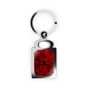 Blood Rose Rectangle Photo Keyring
