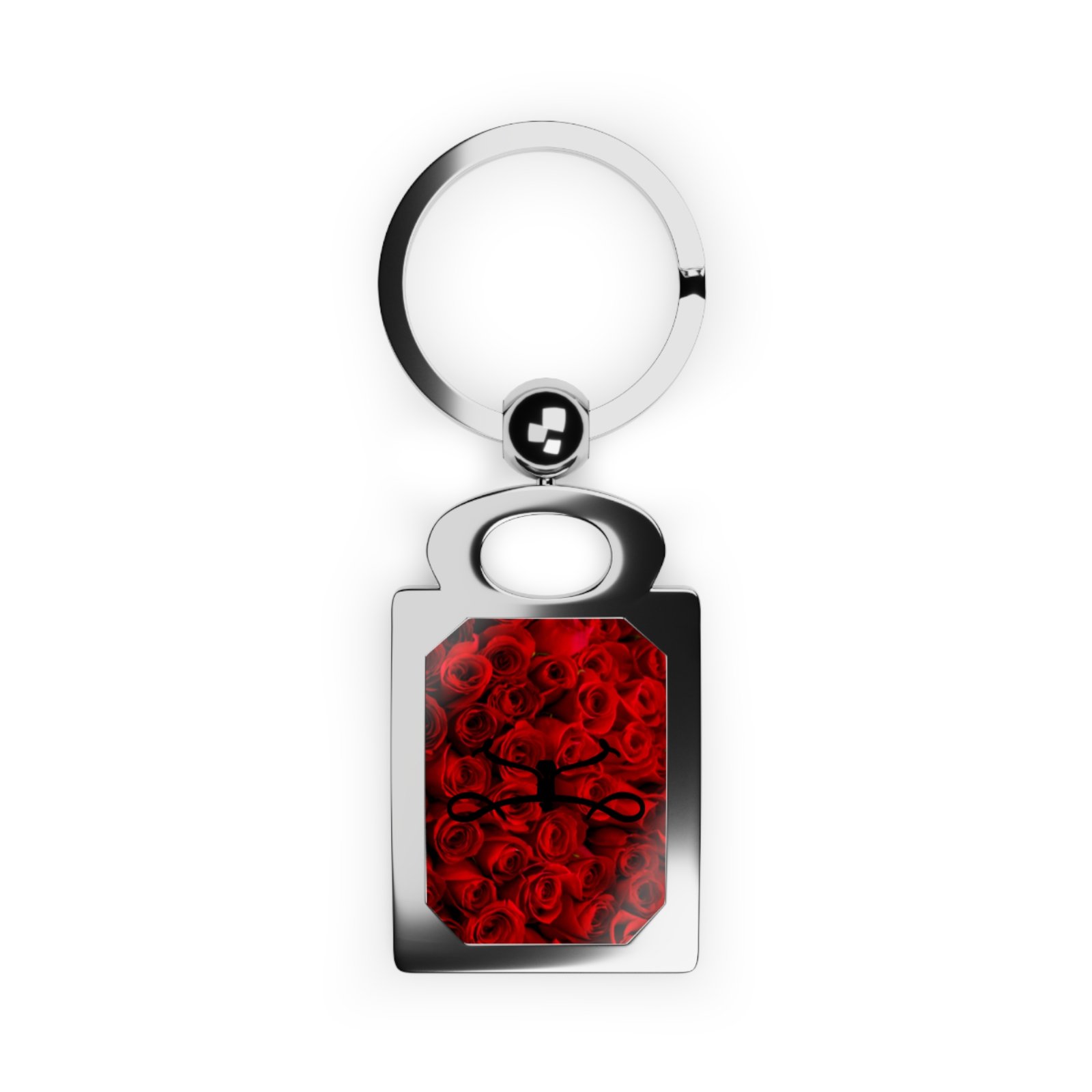 Blood Rose Rectangle Photo Keyring - Image 1