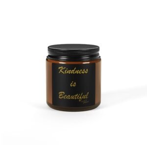 Kindness is Beautiful Scented Soy Candle in Amber Jar - Multi-Size - Image 2