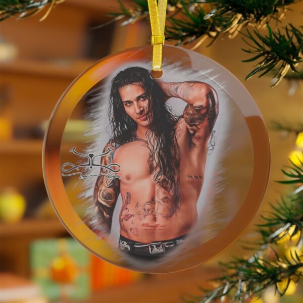 Jaime Stylish Glass Ornaments - Unique Tattooed Art Decor for Christmas & Celebrations - Image 3