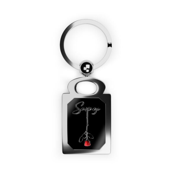 Savage Rose Rectangle Photo Keyring