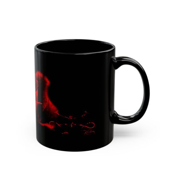 Red Rose 11oz Black Mug - Image 2