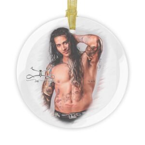 Jaime Stylish Glass Ornaments - Unique Tattooed Art Decor for Christmas & Celebrations