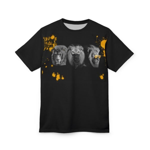 Speak no evil, See no evil, Hear no evil Unisex Cut & Sew Tee (AOP) - Image 2