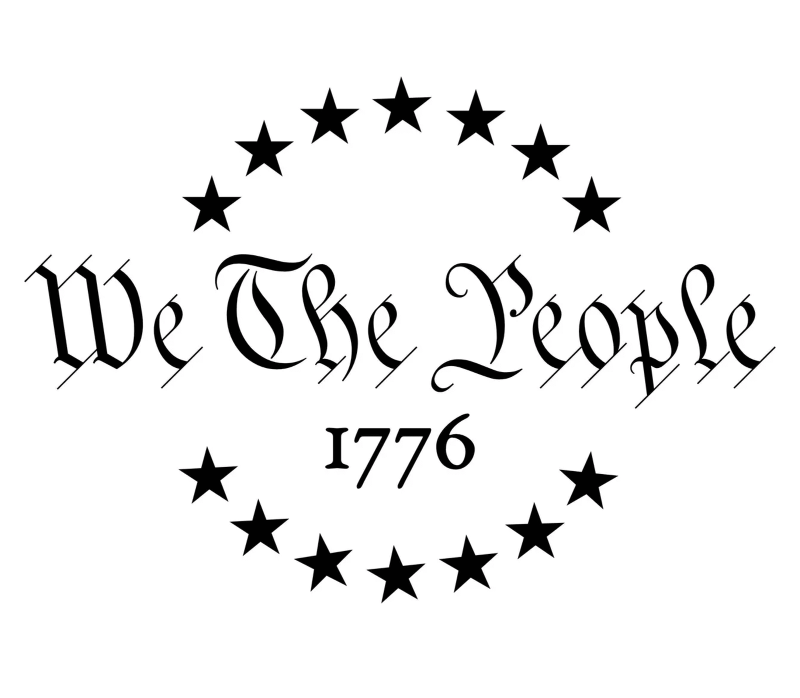 We The People 1776 Custom Shape Magnet — Patriotic Stars Circle Design