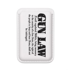 MagSafe Vegan Wallet — 'Gun Law' Heart & Pistols Card Holder - Image 1