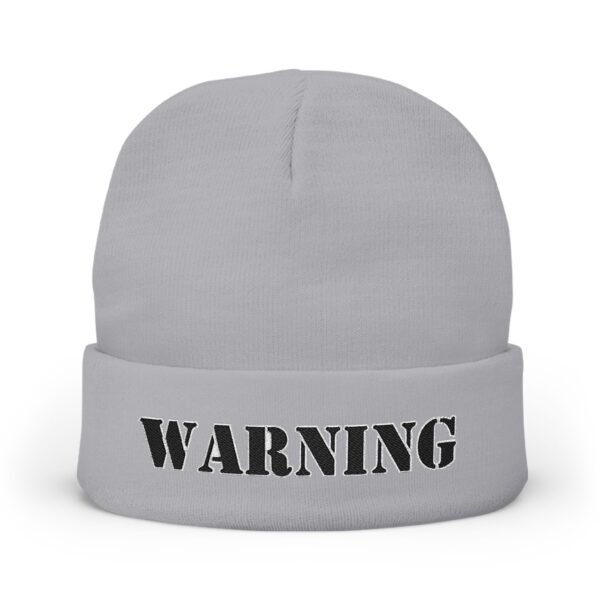 Embroidered "WARNING" Knit Beanie – Street Style Winter Hat - Image 24