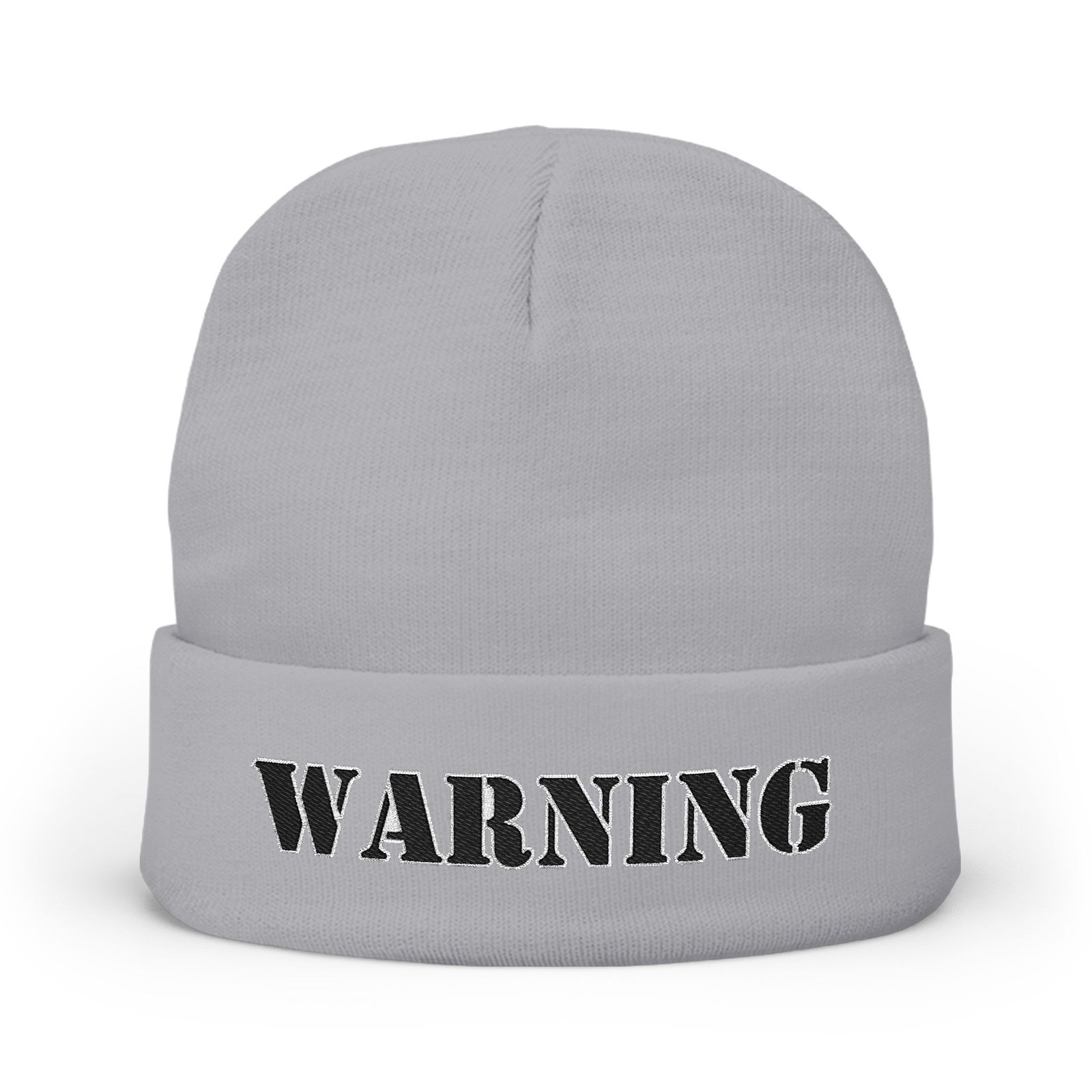 Embroidered "WARNING" Knit Beanie – Street Style Winter Hat - Image 24