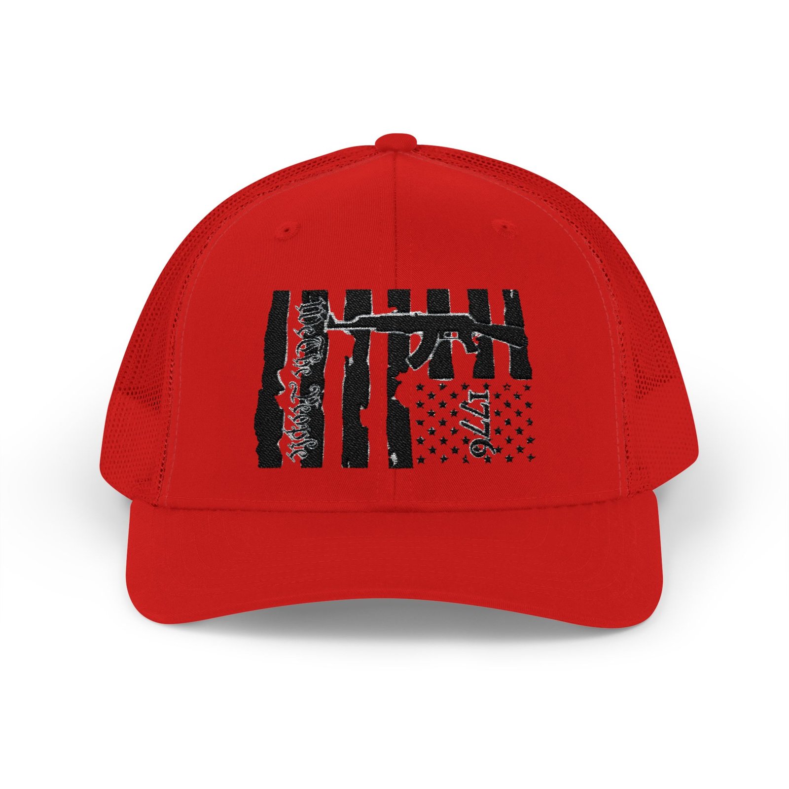 1776 Embroidered Rodeo Rope Snapback Trucker Cap - Image 5