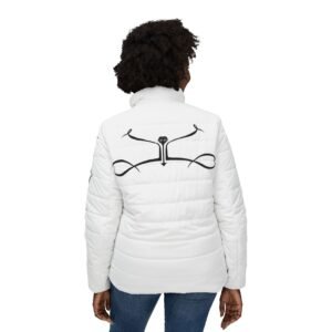 Queen Puffer Jacket — Women's Monochrome Logo Winter Coat - Image 4