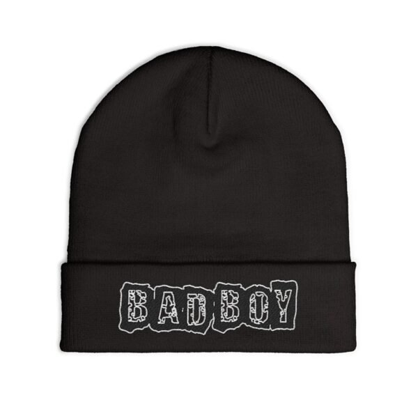 Embroidered "BAD BOY" Knit Beanie – Street Style Winter Hat - Image 7