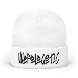 Embroidered "UNAPOLOGETIC" Knit Beanie – Street Style Winter Hat - Image 17