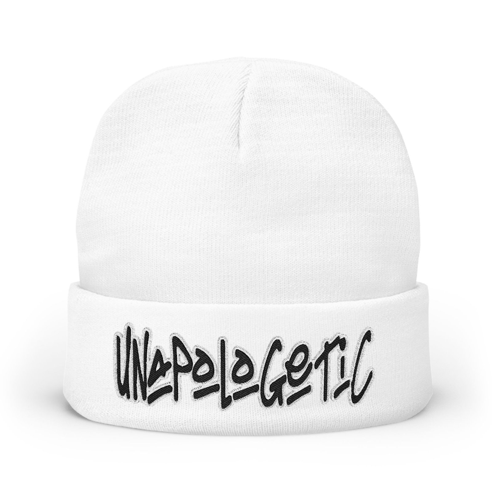 Embroidered "UNAPOLOGETIC" Knit Beanie – Street Style Winter Hat - Image 17