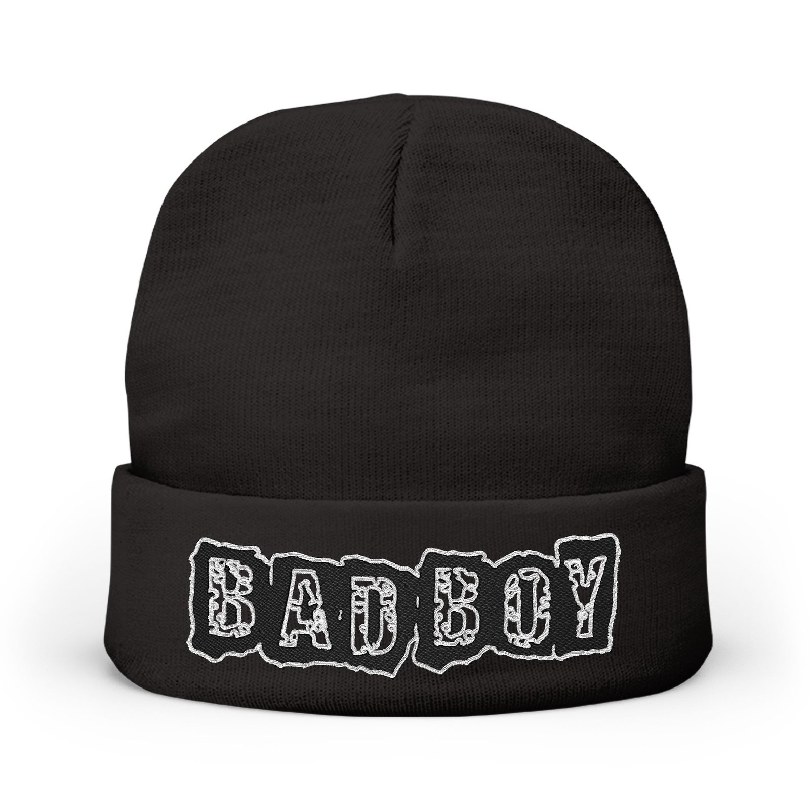 Embroidered "BAD BOY" Knit Beanie – Street Style Winter Hat - Image 5