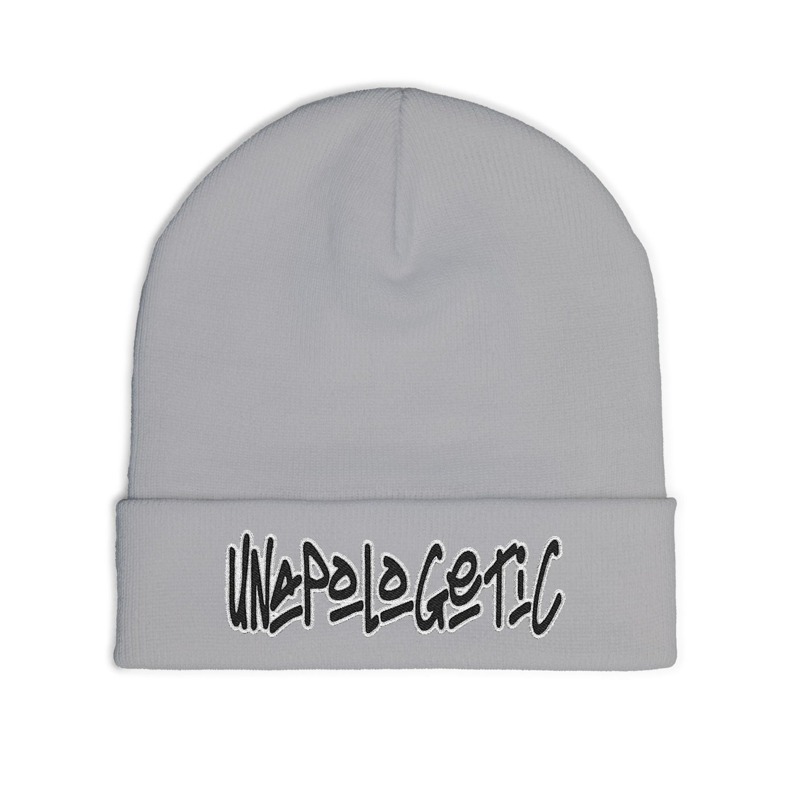 Embroidered "UNAPOLOGETIC" Knit Beanie – Street Style Winter Hat - Image 3