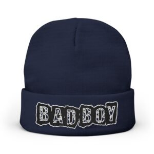 Embroidered "BAD BOY" Knit Beanie – Street Style Winter Hat - Image 13