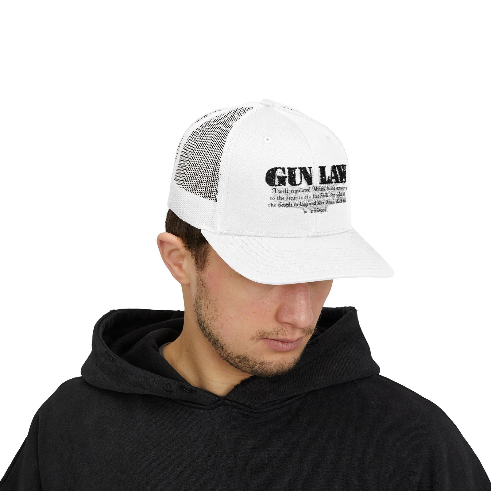 Gun Law Embroidered Rodeo Rope Snapback Trucker Cap - Image 3