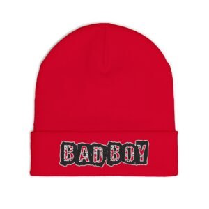 Embroidered "BAD BOY" Knit Beanie – Street Style Winter Hat - Image 22