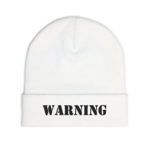 Embroidered "WARNING" Knit Beanie – Street Style Winter Hat - Image 19