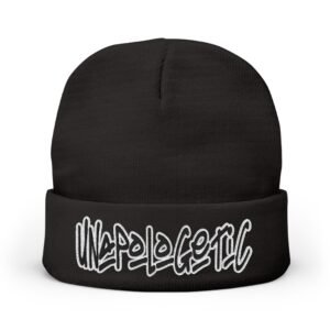 Embroidered "UNAPOLOGETIC" Knit Beanie – Street Style Winter Hat - Image 5