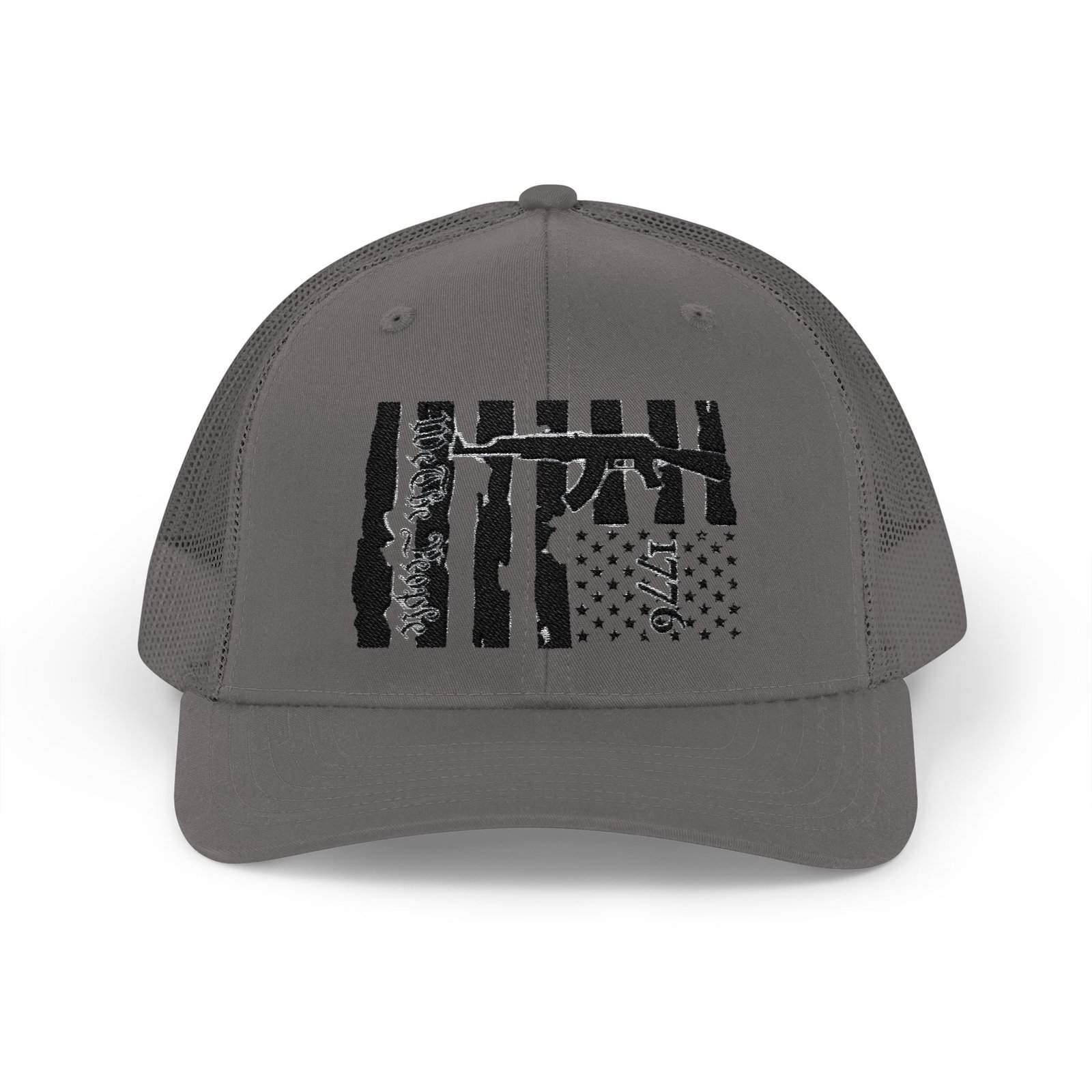 1776 Embroidered Rodeo Rope Snapback Trucker Cap - Image 9