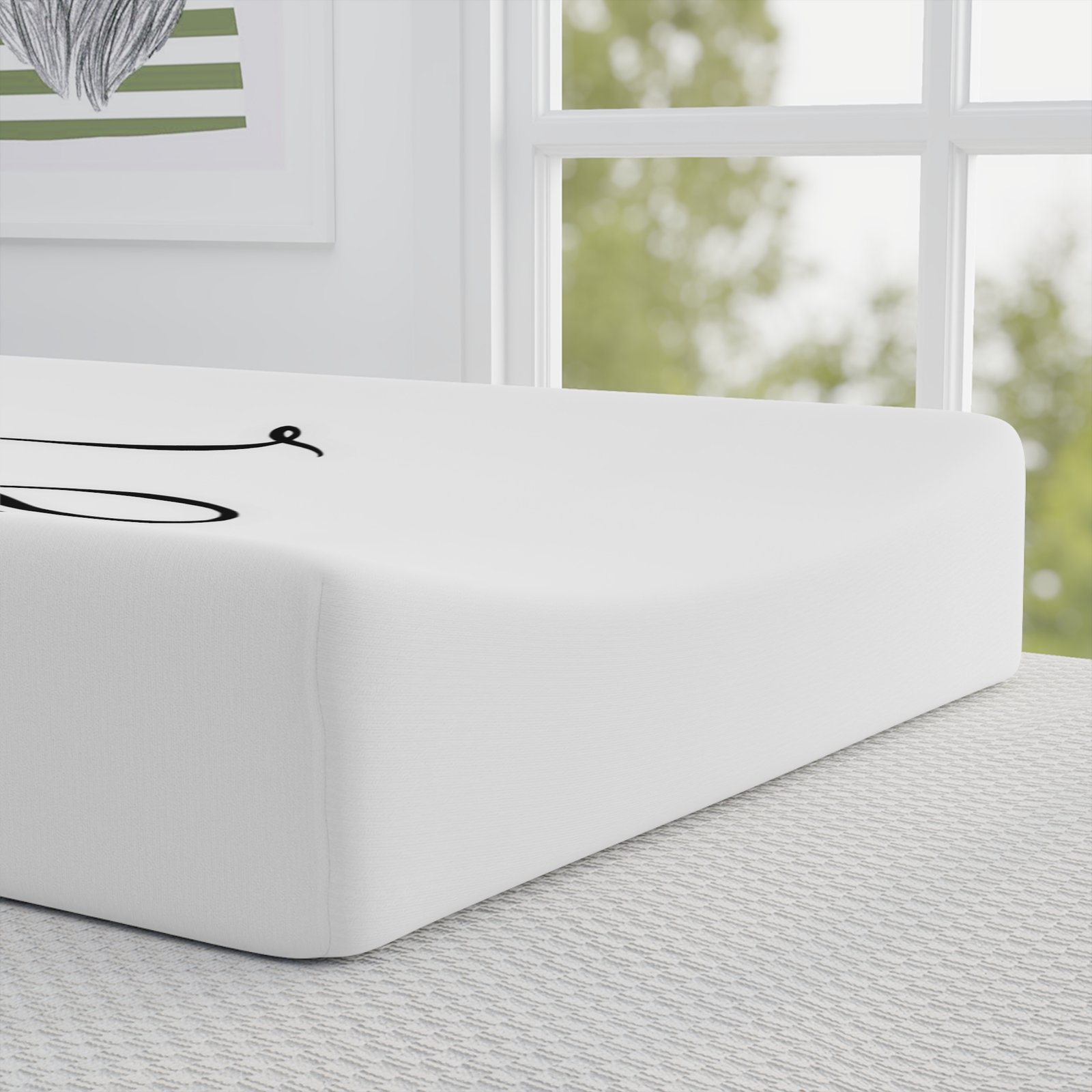 Stylish Baby Changing Pad Cover - Modern Black Design for Trendy Nurseries - Image 3