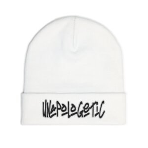 Embroidered "UNAPOLOGETIC" Knit Beanie – Street Style Winter Hat - Image 19