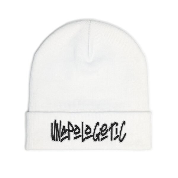 Embroidered "UNAPOLOGETIC" Knit Beanie – Street Style Winter Hat - Image 19