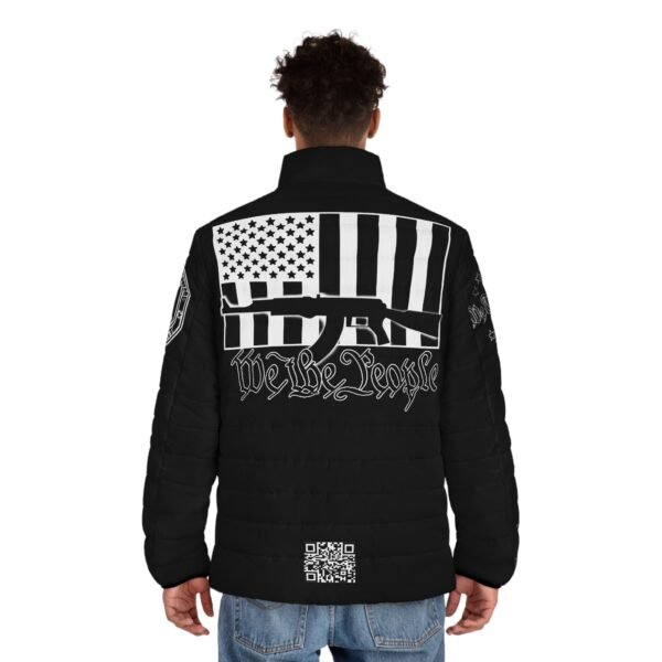 Puffer Jacket — 'Gun Law' Patriotic We the People American Flag Design - Image 4