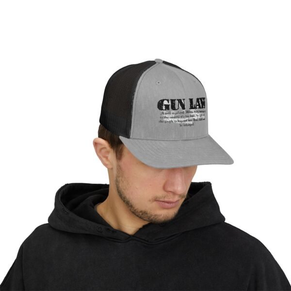 Gun Law Embroidered Rodeo Rope Snapback Trucker Cap - Image 23