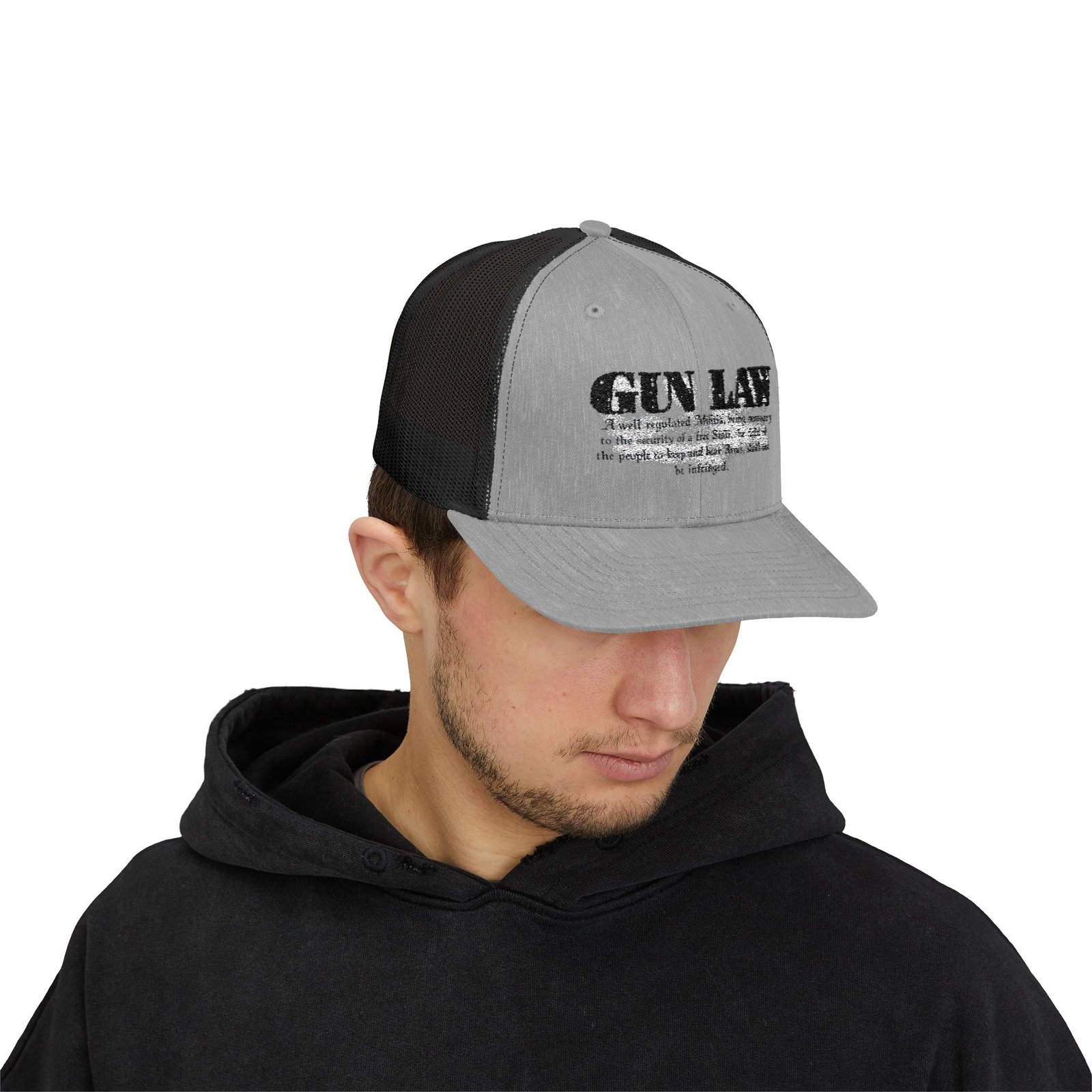 Gun Law Embroidered Rodeo Rope Snapback Trucker Cap - Image 23