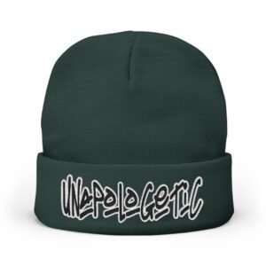 Embroidered "UNAPOLOGETIC" Knit Beanie – Street Style Winter Hat - Image 9