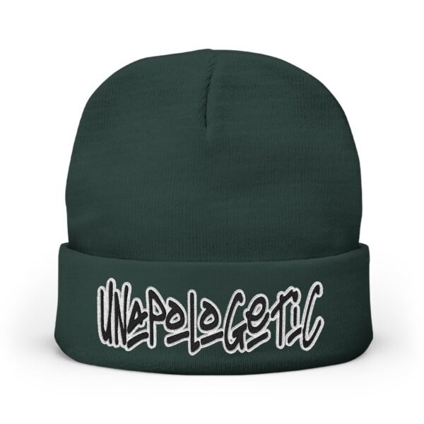 Embroidered "UNAPOLOGETIC" Knit Beanie – Street Style Winter Hat - Image 9