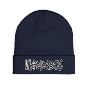Embroidered "UNAPOLOGETIC" Knit Beanie – Street Style Winter Hat - Image 15