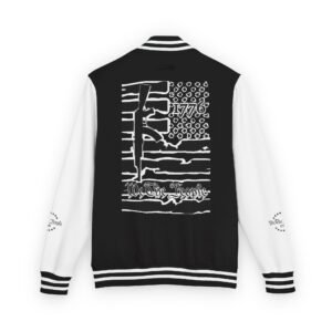 Letterman Jacket — 'Gun Law' 1776 Distressed Flag Varsity Jacket - Image 2